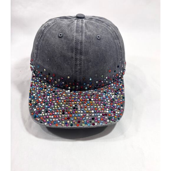 Colorful Rhinestone studded Ladies Bling Streetwear Activewear Baseball Cap Hat - Picture 8 of 8